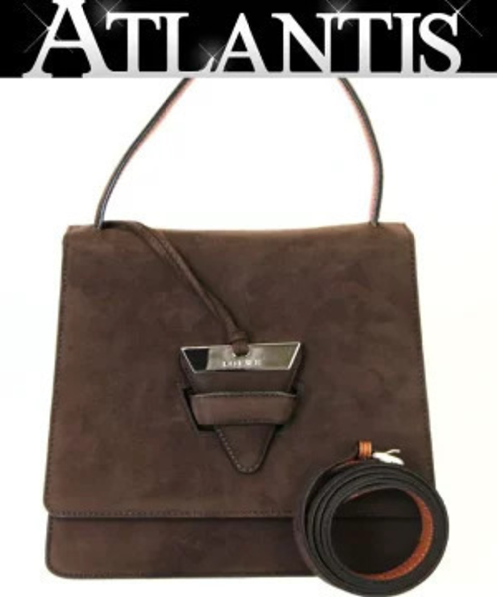 Loewe Barcelona Bag Suede x Leather Brown